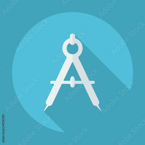 Flat modern design with shadow drawing compass