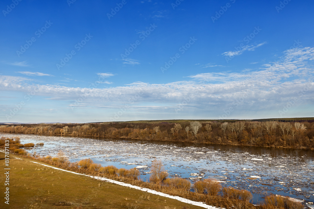 Spring break up on the river Don. Russia.