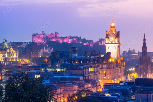 Edinburgh city from Calton Hill at night, Scotland, UK © alice_photo