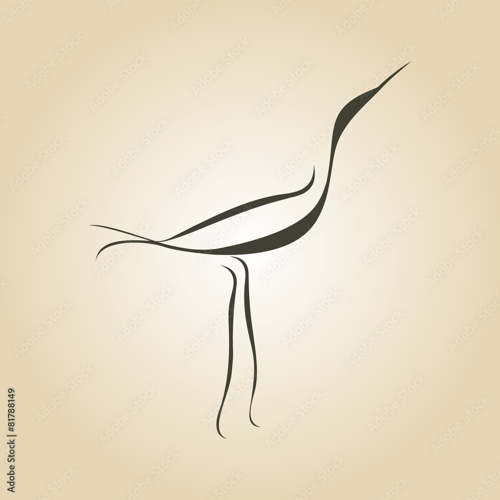 Naklejka premium heron crane curves