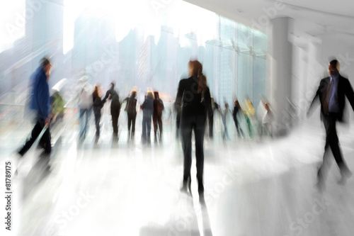 group of people in the lobby business center