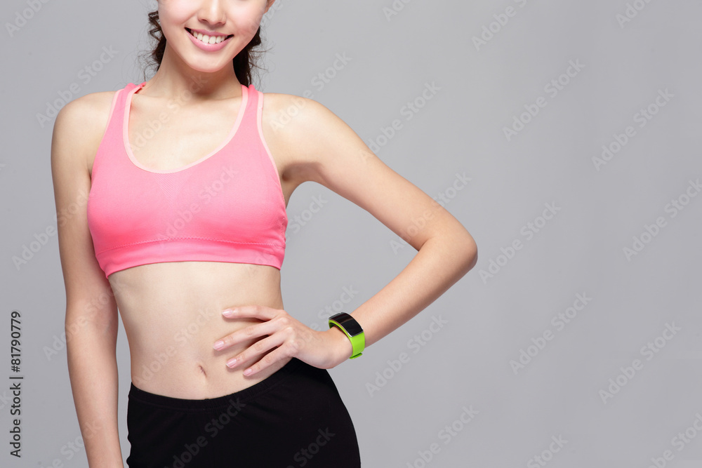 sport woman wearing smart watch sport woman wearing smart watch