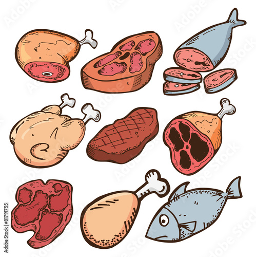 set of meat doodle