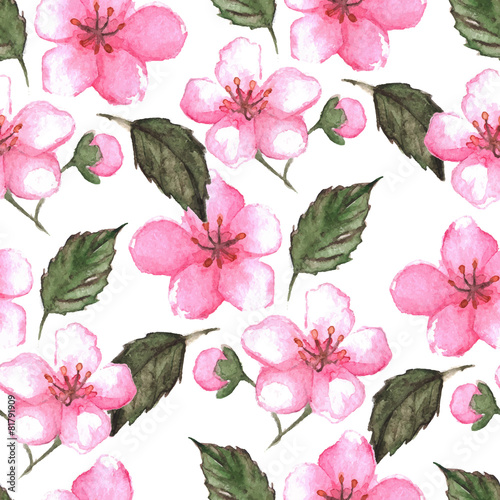 Cherry blossom sakura seamless pattern texture background