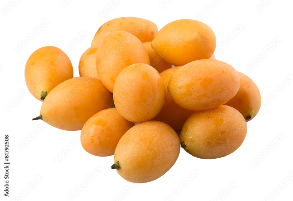 Malaysian marian plum fruit over white background Malaysian marian plum fruit over white background
