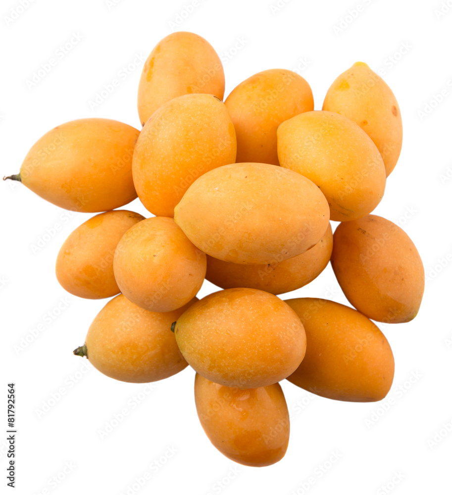Malaysian marian plum fruit over white background Malaysian marian plum fruit over white background