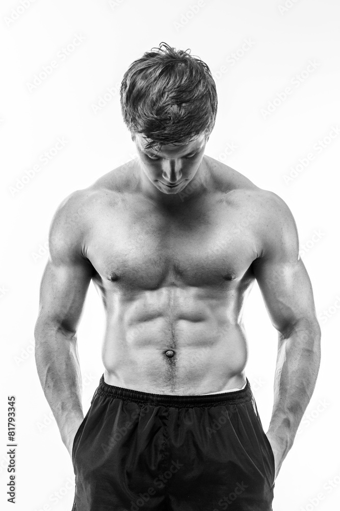 Fototapeta premium Muscular male looking down