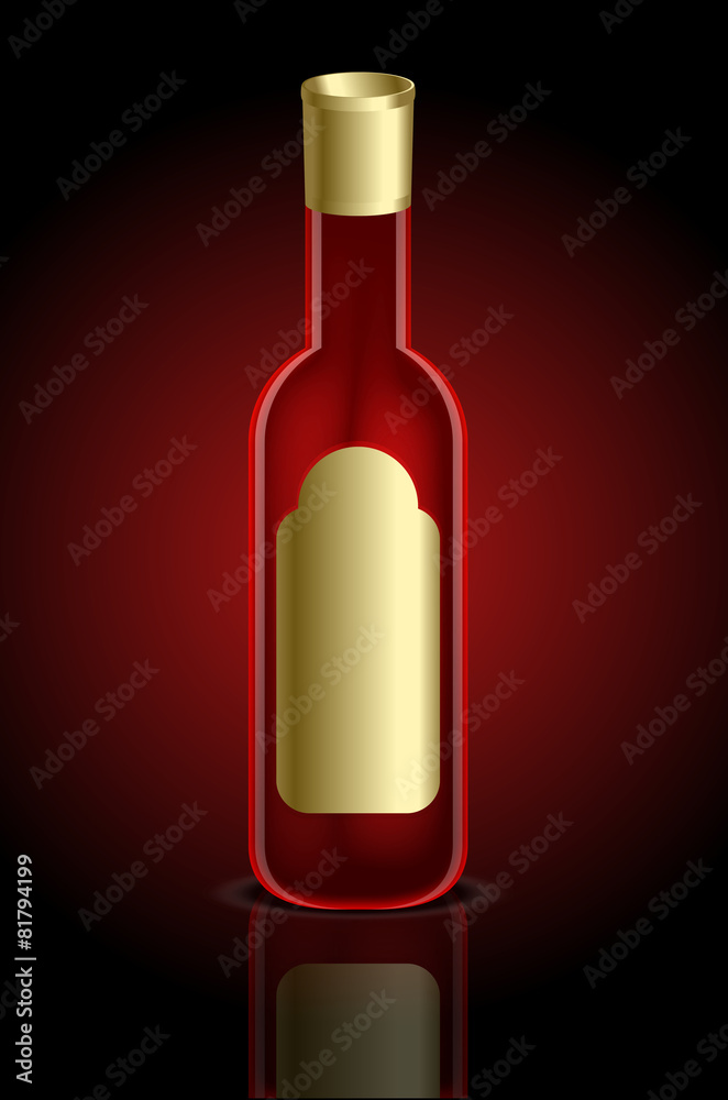 Red Beverage Bottle Vector Illustration Red Beverage Bottle Vector Illustration