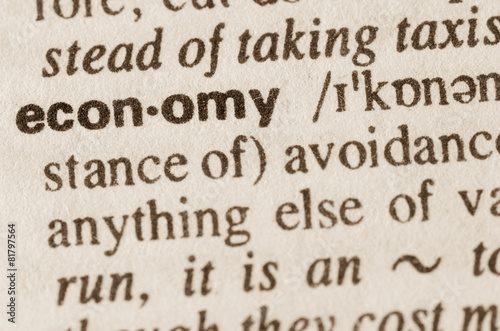 Dictionary definition of word economy