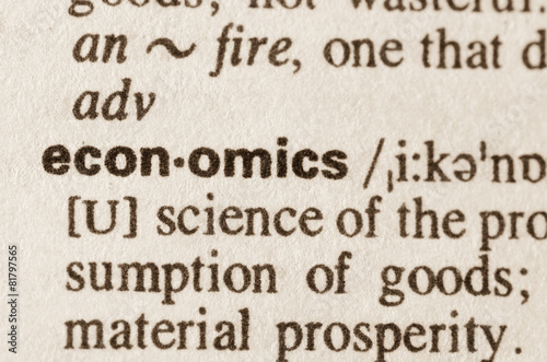 Dictionary definition of word economics