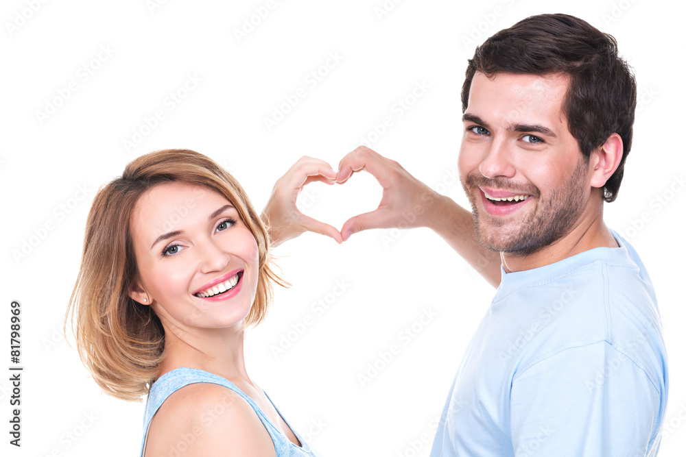 Portrait of cheerful smiling couple. Portrait of cheerful smiling couple.