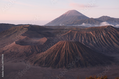 Sunrise over the Tengger Caldera in East Java, Indonesia.