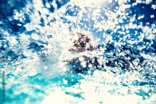 Water splash. Blurred background