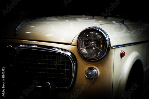 Retro classic car on black background. Vintage, elegant © Photocreo Bednarek