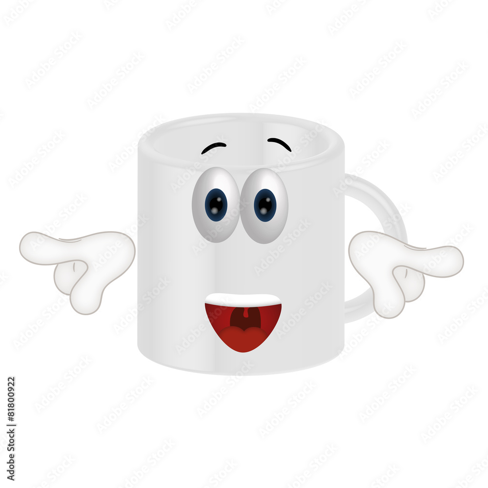 Funny coffee tea cup cartoon illustration comic Funny coffee tea cup cartoon illustration comic