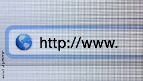 Computer screen with http:// address bar