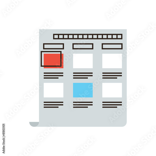 Storyboard flat line icon concept