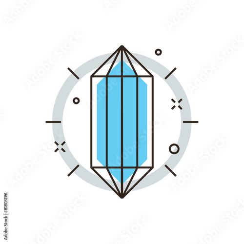 Core of idea flat line icon concept