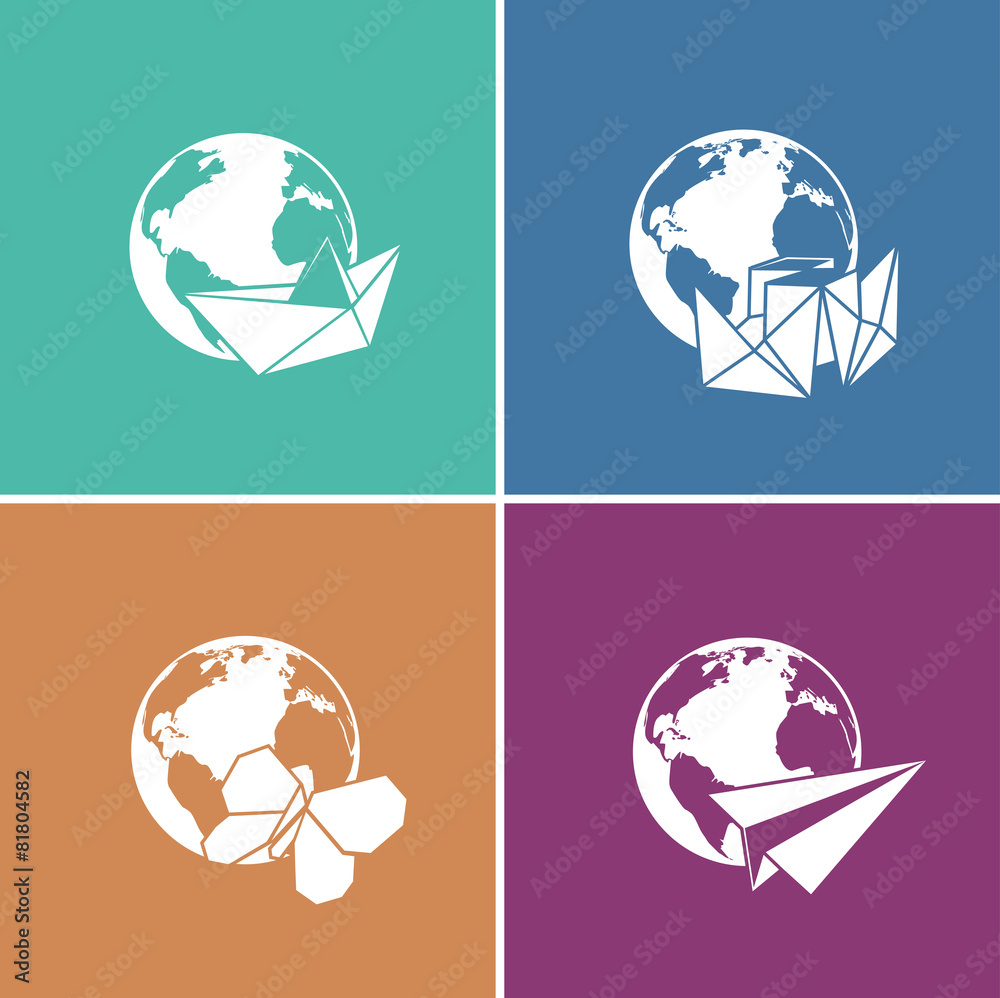 tourist symbol. icon. form of origami Stock Vector | Adobe Stock