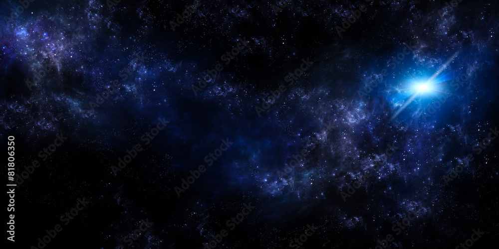starry sky in the open space, panoramic background