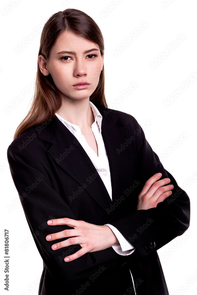 Confident young businesswoman / student arms crossed in Studio Confident young businesswoman / student arms crossed in Studio