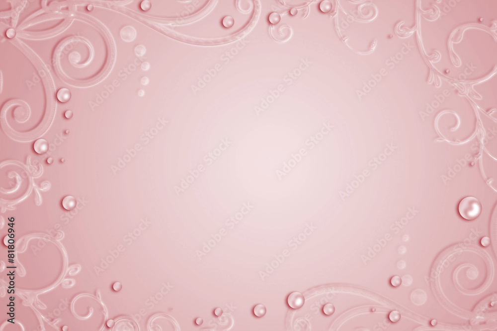 Abstract pink background with drops, swirl