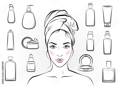 Girl and cosmetics