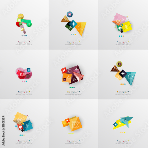 Set of paper graphic layouts