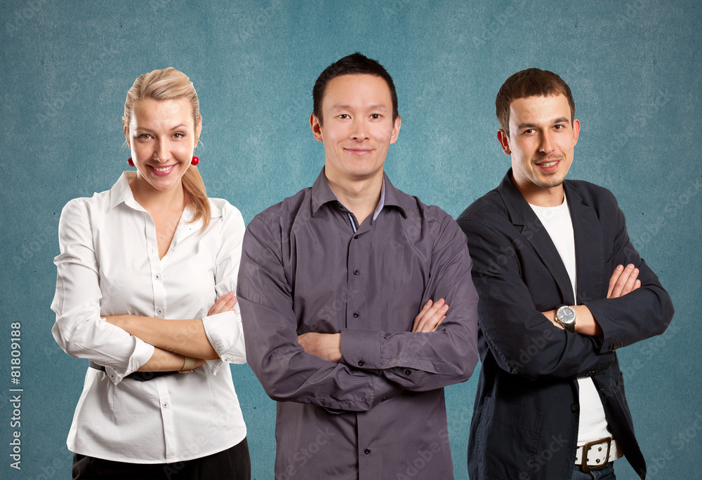 Teamwork and Asian Man With Folded Hands Teamwork and Asian Man With Folded Hands