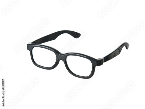Geeky funny black glasses isolated