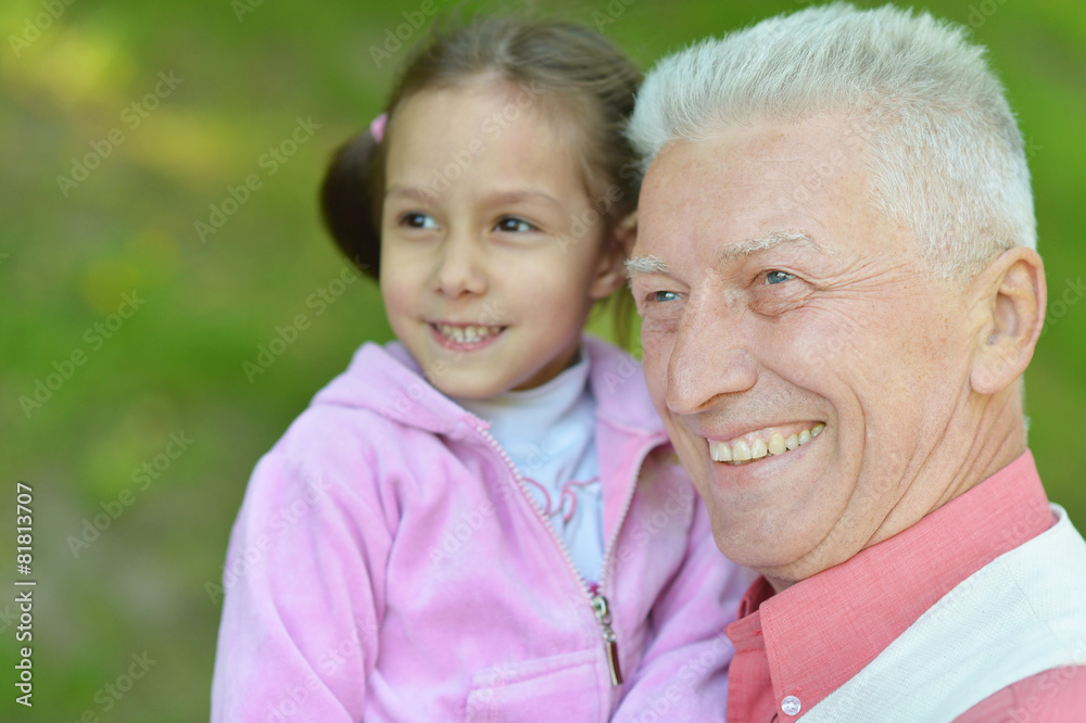 Grandfather with granddaughter Grandfather with granddaughter
