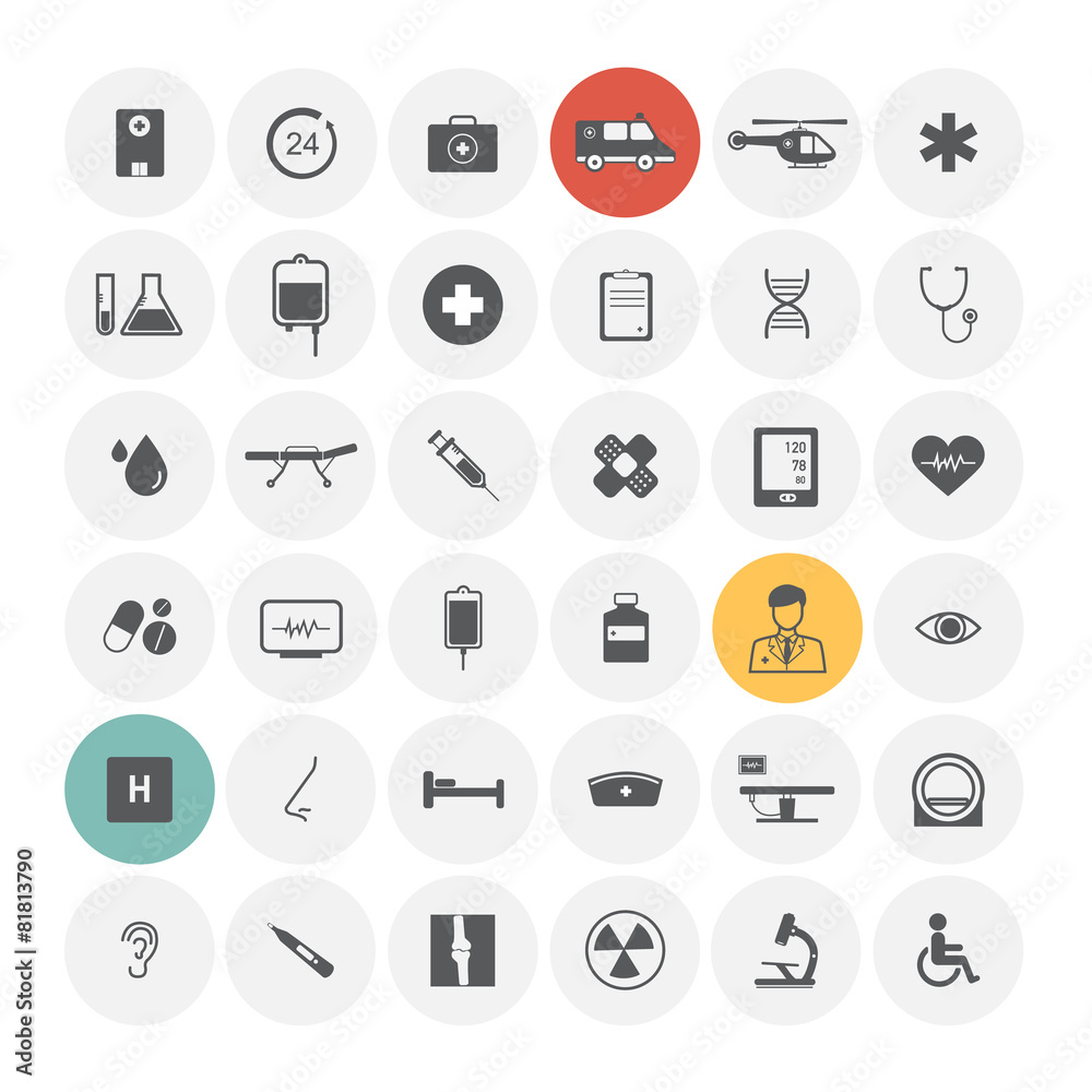 Medical icons. Vector Illustration. Medical icons. Vector Illustration.