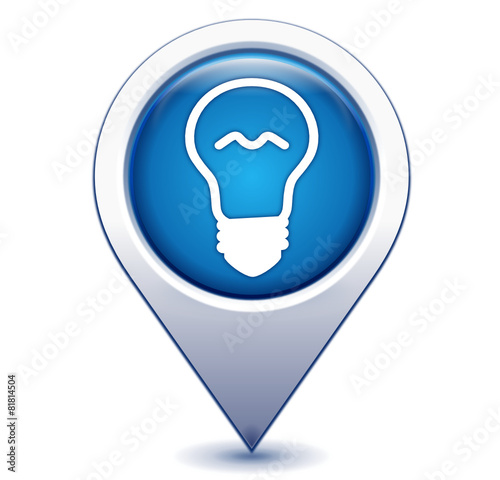 ampoule sur marqueur géolocalisation bleu