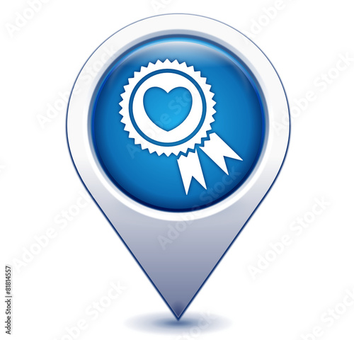 coup de coeur sur marqueur géolocalisation bleu