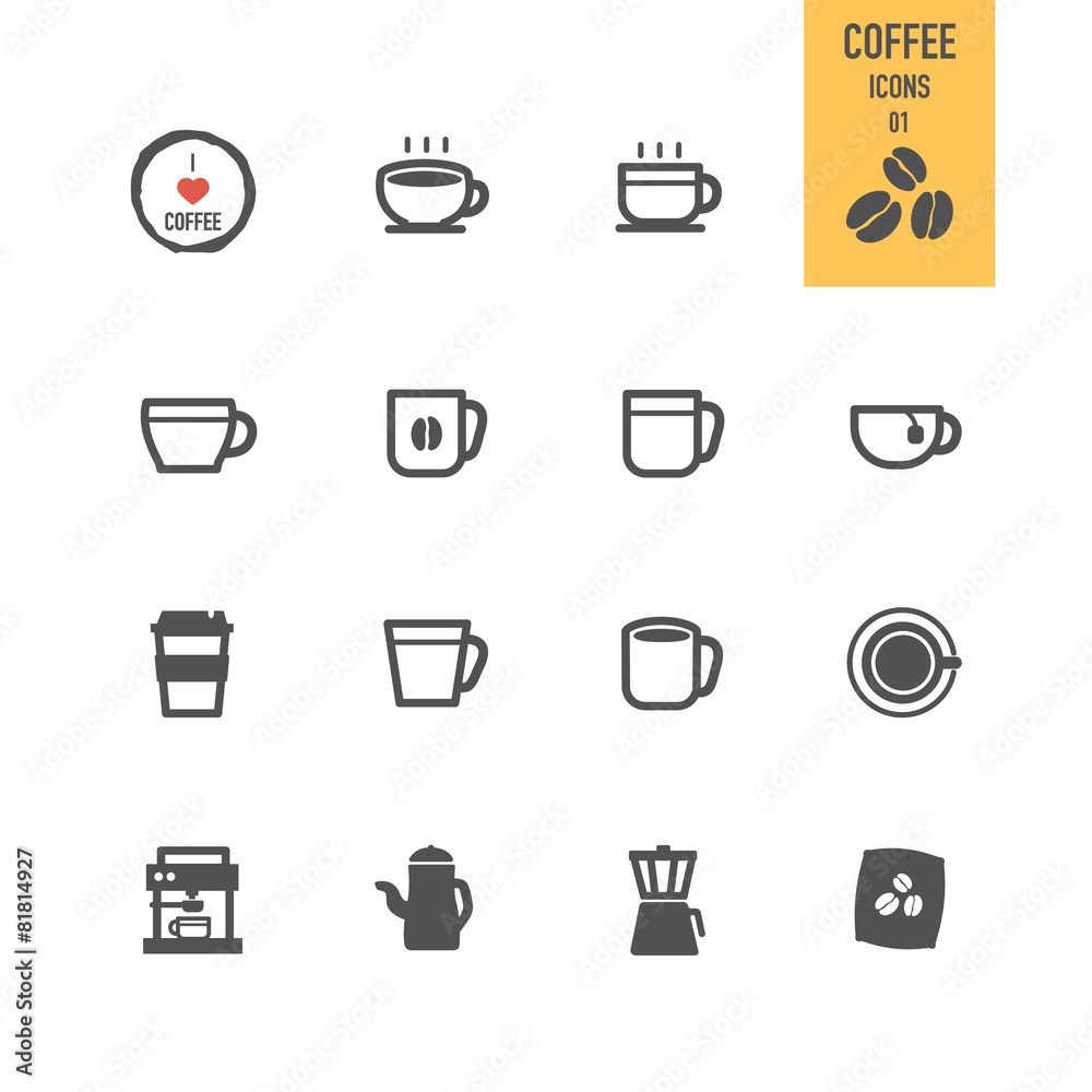 Coffee icons set. Vector illustration. Coffee icons set. Vector illustration.