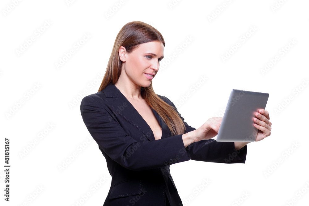 Beautiful young sexy business woman with ipad Beautiful young sexy business woman with ipad
