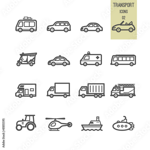 Fototapeta Naklejka Na Ścianę i Meble -  Transportation icons set. Vector illustration.