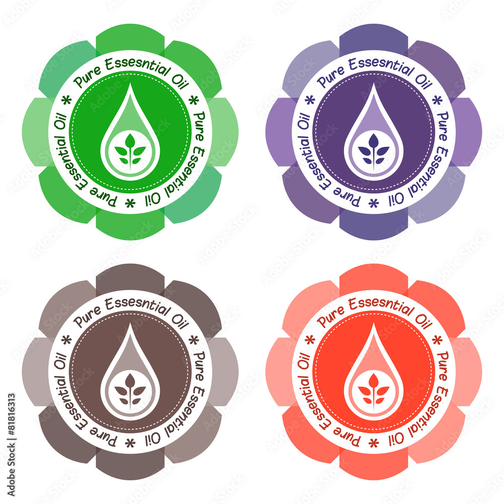 Pure Essential Oil Product Labels Stock Vector | Adobe Stock