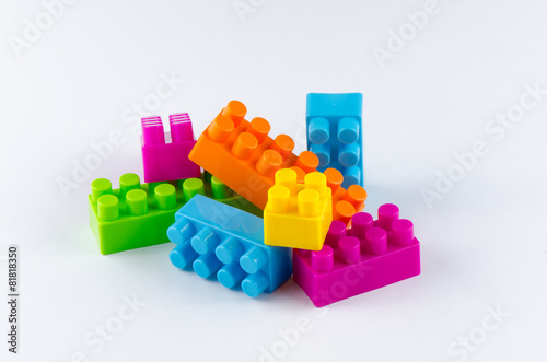 Plastic building blocks.