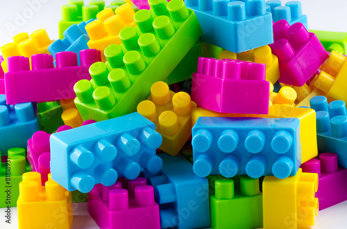 Plastic building blocks.