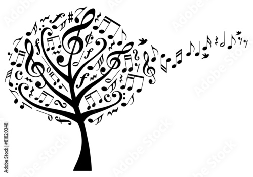 music tree with musical notes, vector #81820348
