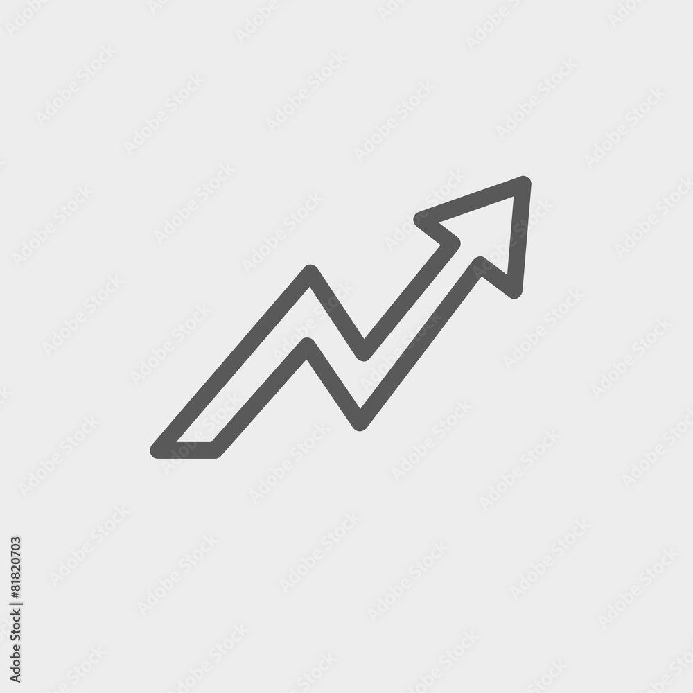 Lightning arrow upward thin line icon Lightning arrow upward thin line icon