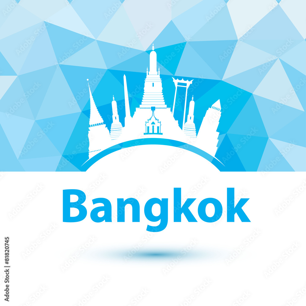 Vector silhouette of Bangkok, Thailand.