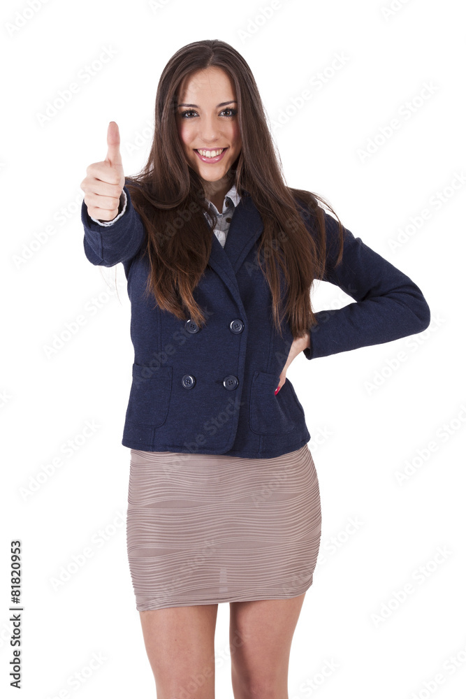 business woman with the sign of approval business woman with the sign of approval