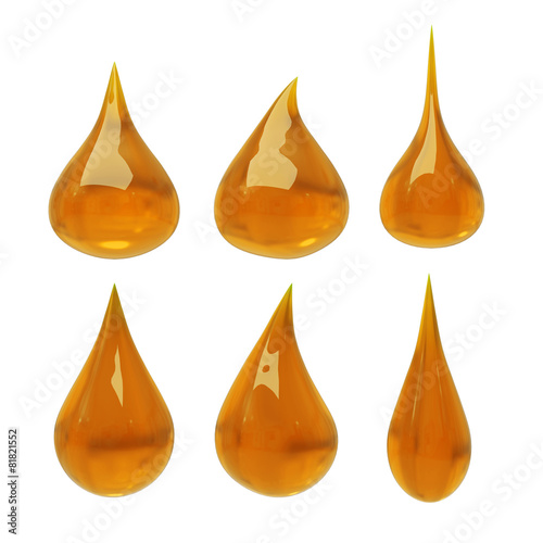 Set of oil drop with clipping path