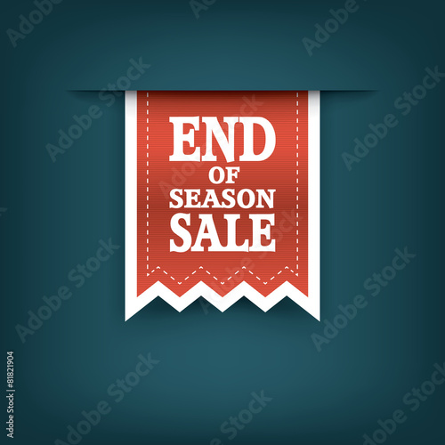End of season sales ribbon elements. Sale bookmarks with text