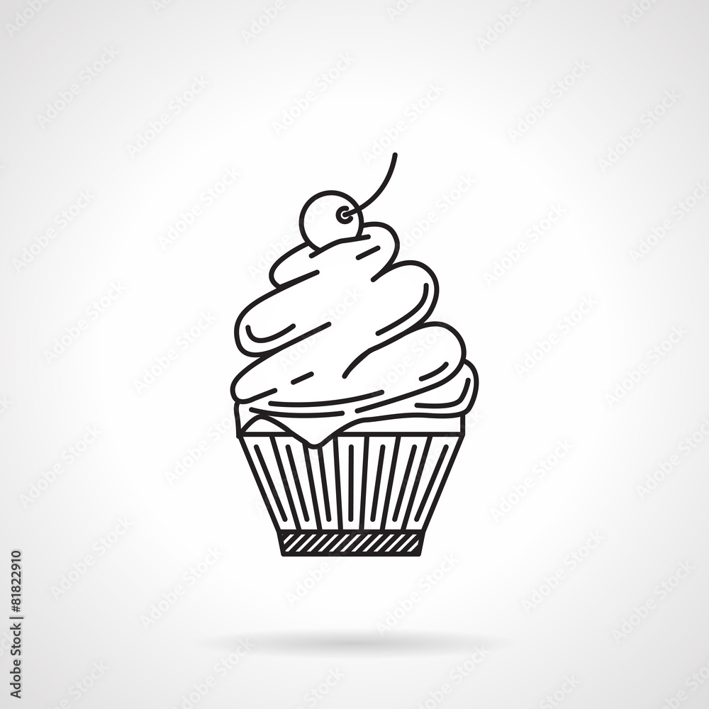 Cream dessert black line vector icon Cream dessert black line vector icon