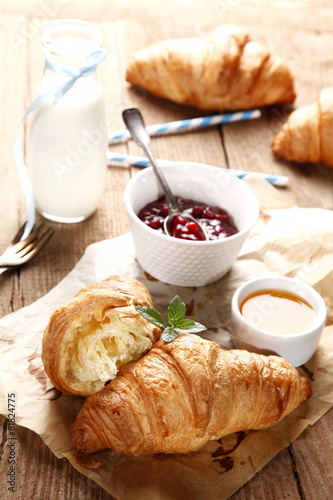 Croissant with jam