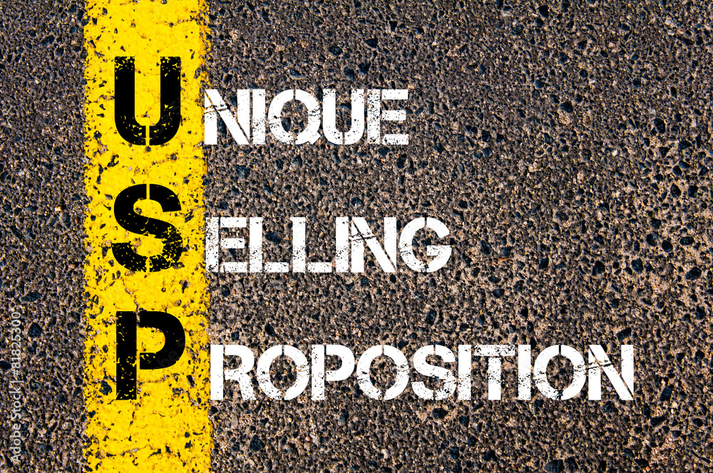 Business Acronym USP as Unique Selling Proposition