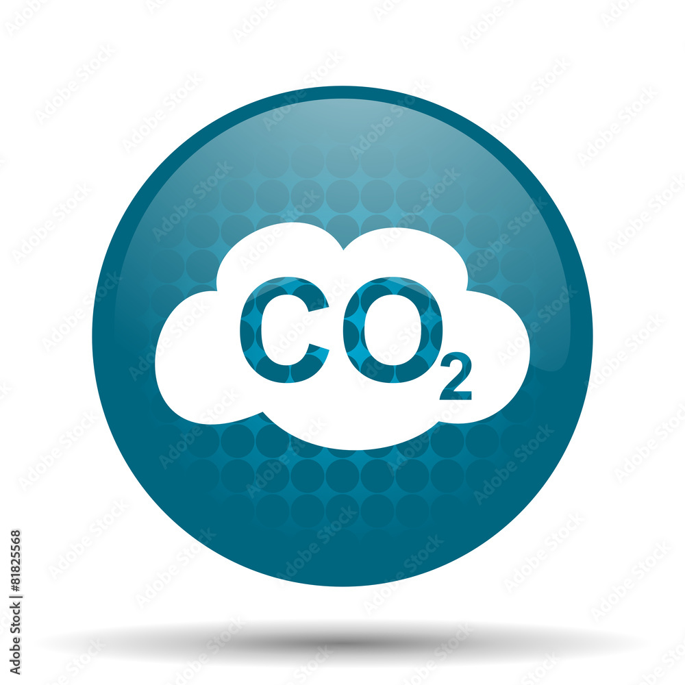 carbon dioxide blue glossy web icon carbon dioxide blue glossy web icon